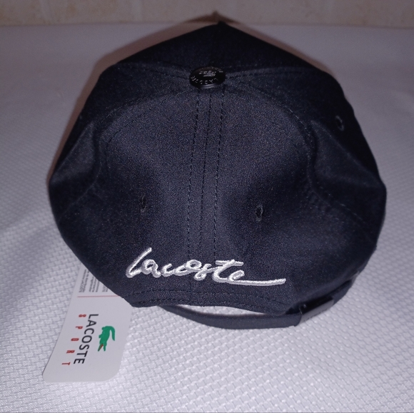 Black Lacoste Solid Cotton Baseball Cap NEW Black Lacoste Hat - Picture 3 of 5